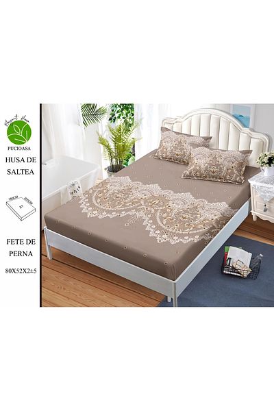 FIONNA.RO Elasticated Duvet Cover and Pillowcases Made of Finet 180x200cm - Floral Art