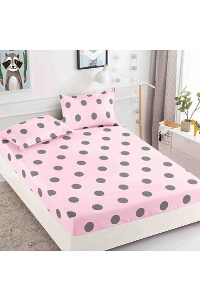 FIONNA.RO Elasticated Duvet Cover and Pillowcases Made of Finet 180x200cm - Pink