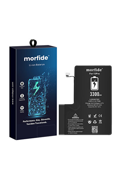 morfide Apple iPhone 13 Pro Uyumlu 3300mAh Yüksek Kapasiteli Batarya - Gelişmiş Akıllı Chip - Pil Sağlığı D