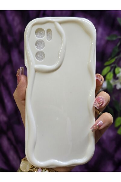 Magic Ring حافظة هاتف بيضاء متوافقة مع هاتف OPPO A16 ذات حواف مموجة ثلاثية ال...