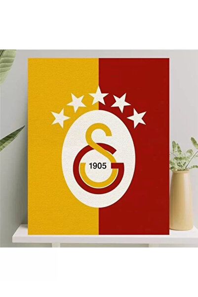 Genel Markalar Sayılarla Boyama Tuval Seti Fırça Boya Dahil (Çıtalı) 40x50 CM - Galatasaray Logosu