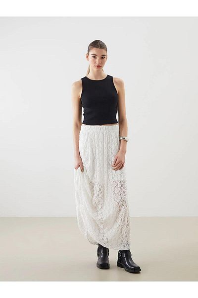 LC Waikiki Xside Crew Neck Textured Crop Women's Tank Top (S5)