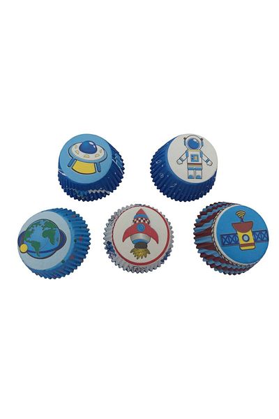 BV Baking paper for muffins, 120 cavities, Space Theme, Blue, 7 cm, 539COF