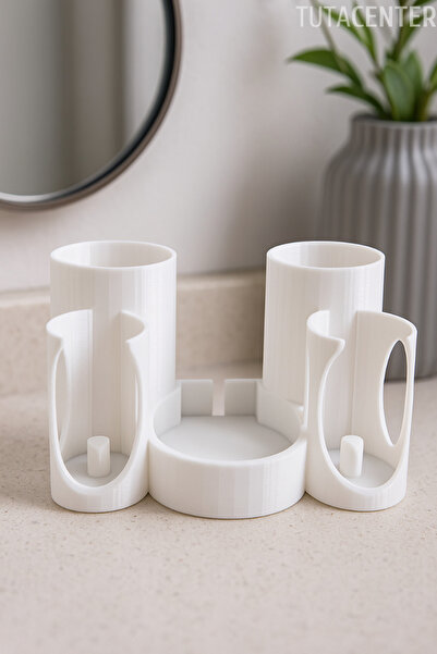 TUTACENTER Sarjlı Diş Fırçası Tutucu 2'li (Diş Macunu Gözü Organizatör 2'li)