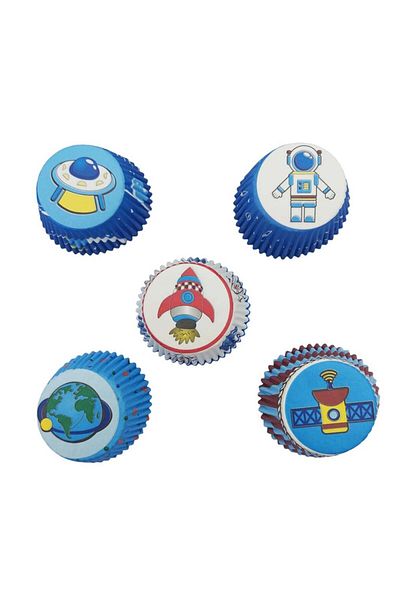 BV Baking paper for muffins, 120 cavities, Space Theme, Blue, 7 cm, 539COF