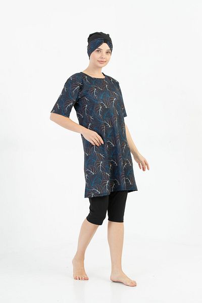 by İGP Women's Hijab Quick Dry Half Sleeve Capri Swimsuit