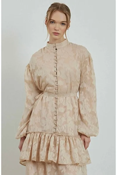 dilara kavasoğlu butik Women's Imported Vintage Front Button Detail Long Dress