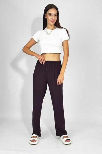 Betimoda Women's Elastic Waist Ayrobin Tracksuit Pants Plum