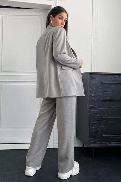 StreetWear Outlet Elegant Women's Suit, 2 Pieces, Long Sleeve Blazer & High Waist Pants