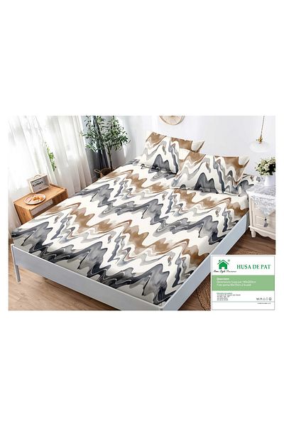 FIONNA.RO Elasticated Duvet Cover and Pillowcases Made of Finet 180x200cm - Abstract