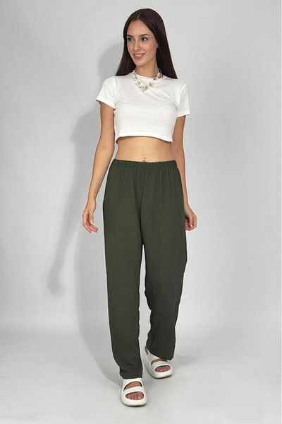 Betimoda Women's Elastic Waist Ayrobin Tracksuit Pants Khaki