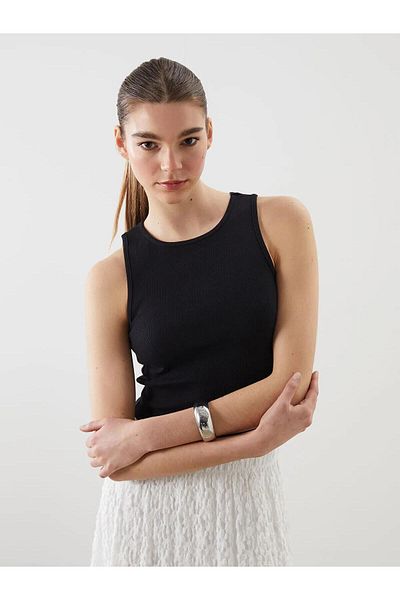 LC Waikiki Xside Crew Neck Textured Crop Women's Tank Top (S5)