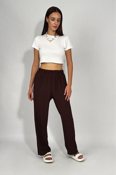 Betimoda Women's Elastic Waist Ayrobin Tracksuit Trousers Brown