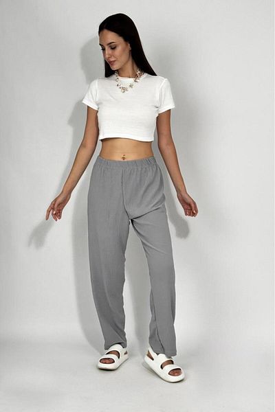 Betimoda Women's Elastic Waist Ayrobin Tracksuit Pants Gray