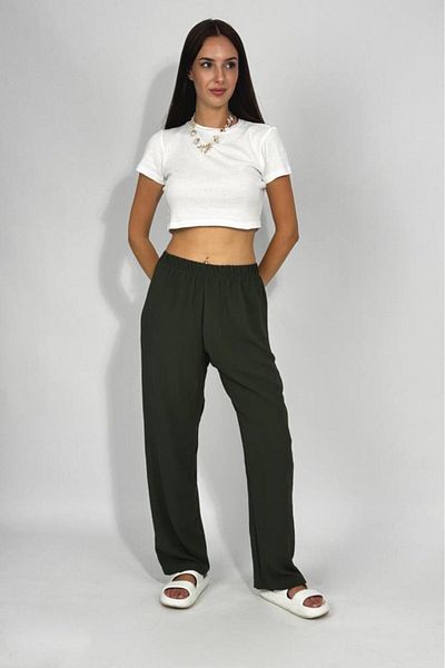 Betimoda Women's Elastic Waist Ayrobin Tracksuit Pants Khaki