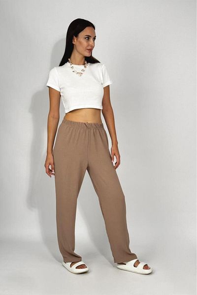 Betimoda Women's Elastic Waist Ayrobin Tracksuit Pants Mink