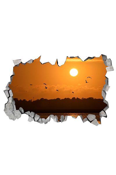 BV Decorative sticker, hole in the wall 3D, Sunrise, 85 cm, 176STK-1