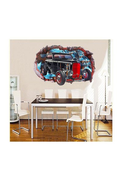 BV Decorative sticker, Hole in the wall 3D, Car, 85 cm, 1013STK