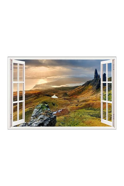 BV Decorative sticker, 3D window, Mountain landscape, 85 cm, 577STK