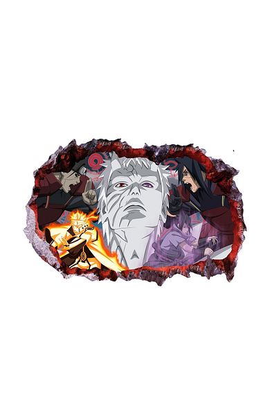 BV Decorative sticker, hole in the wall 3D, Uchiha-Uzumaki, 85 cm, 1017STK-1
