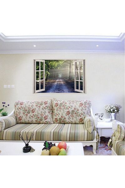 BV Decorative sticker, 3D window, Forest, 85 cm, 517PCS