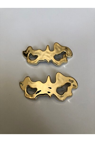 KumaşEvi Altın Renk Dekoratif Plastik Ayakkabı Tokası – Şık Tasarım | 6x2,5 c...