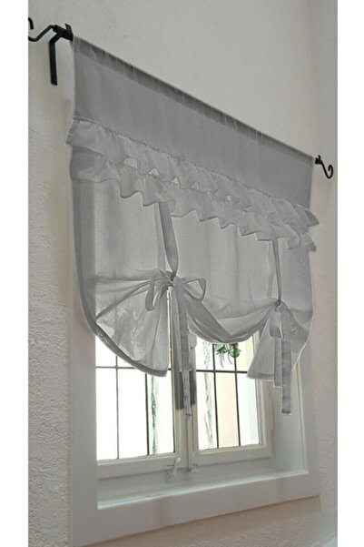 Royalty FIRFIRLI KETEN GRİ TÜL PERDE