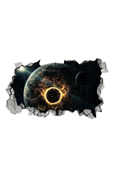 BV Decorative sticker, hole in the wall 3D, Planet, 85 cm, 1034STK