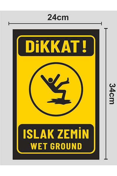 zafrakreklam Attention Wet Floor - Warning Sign 24X34 cm Polycarbonate