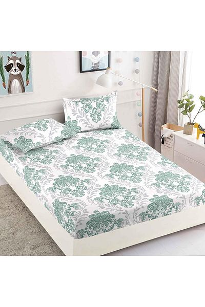FIONNA.RO Elasticated Duvet Cover and Pillowcases in Finet 180x200cm - Royal Mint Green