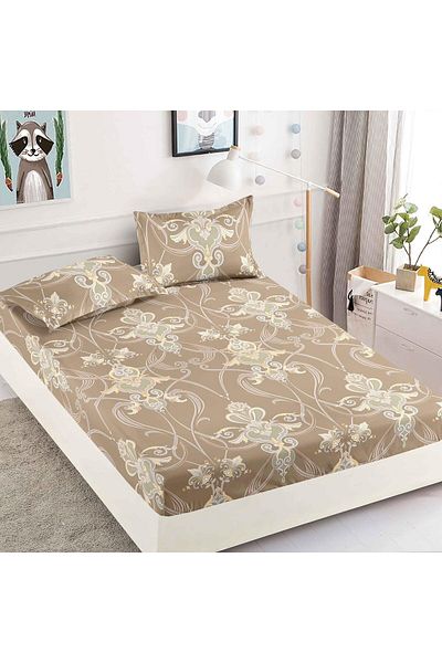 FIONNA.RO Elasticated Duvet Cover and Pillowcases Made of Finet 180x200cm - Royal Beige
