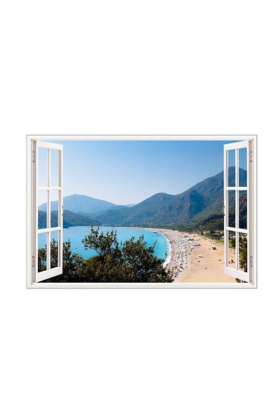 BV Decorative sticker, 3D window, Beach, 85 cm, 576PCS
