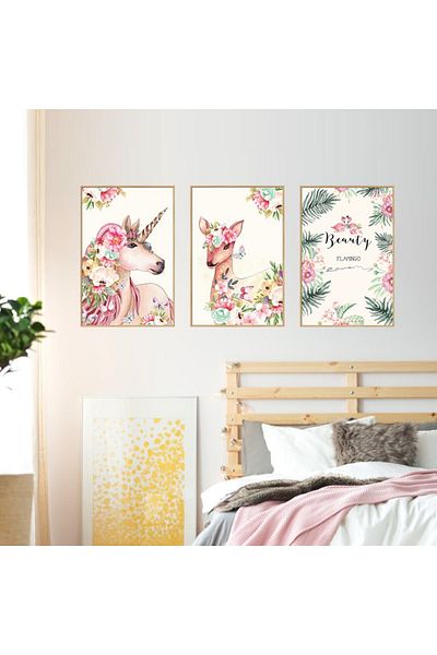BV Decorative sticker, Flamingo painting, 93 cm, 791STK