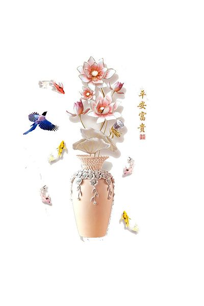 BV Decorative sticker, Vase with flowers, 120 cm, 762STK