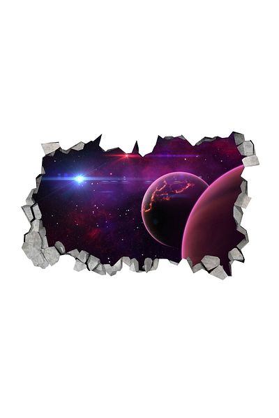 BV Decorative sticker, hole in the wall 3D, Planet, 85 cm, 1035STK