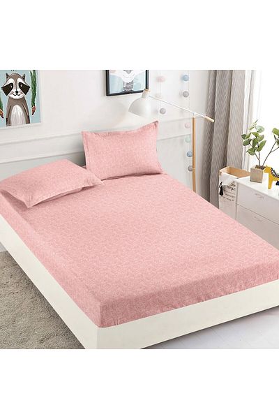 FIONNA.RO Elasticated Duvet Cover and Pillowcases Made of Finet 180x200cm - Pink Mini Roses