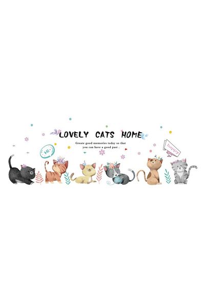 BV Decorative sticker, Cats, Lovely cats home, 135 cm, 728STK