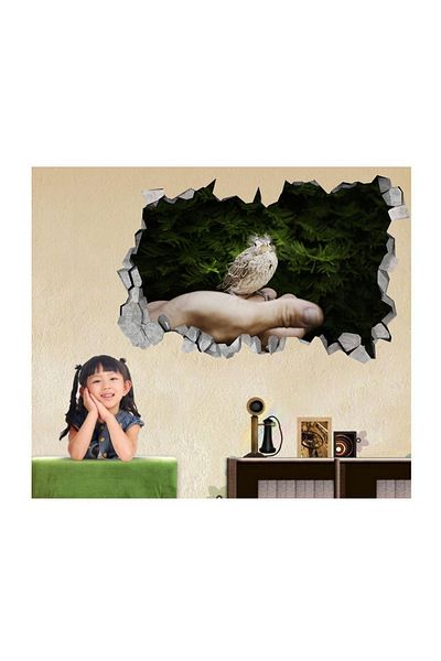 BV Decorative sticker, 3D hole in the wall, Bird, 85 cm, 184STK-1