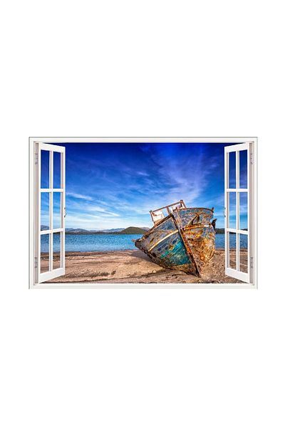 BV Decorative sticker, 3D window, Beach, 85 cm, 619STK