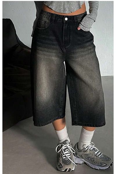DEEFWEAR Y2K Washed BAGGY Unisex τζιν σορτς βερμούδες