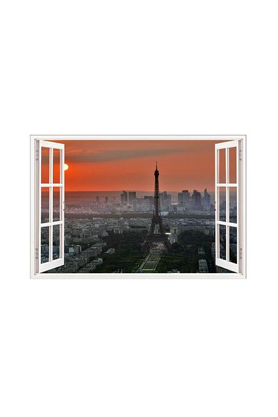 BV Decorative sticker, 3D window, Eiffel Tower, 85 cm, 565STK