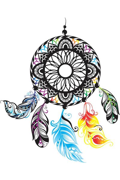 BV Decorative sticker Mandala with feathers, 80 cm, 1081STK