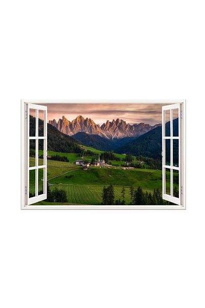 BV Decorative sticker, 3D Window, Dolomites Italy, 85 cm, 676STK