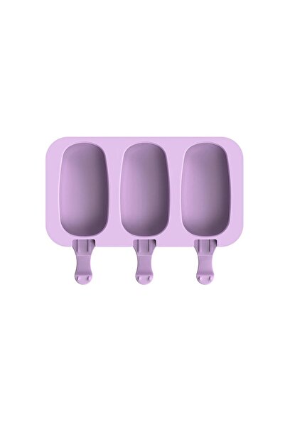 BV Formă de înghețată din silicon, 3 cavități cu capac din silicon, violet, 19 cm, Cookstyle, 408COF