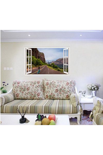 BV Decorative sticker, 3D window, Mountains, 85 cm, 573STK