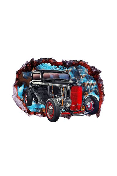 BV Decorative sticker, Hole in the wall 3D, Car, 85 cm, 1013STK