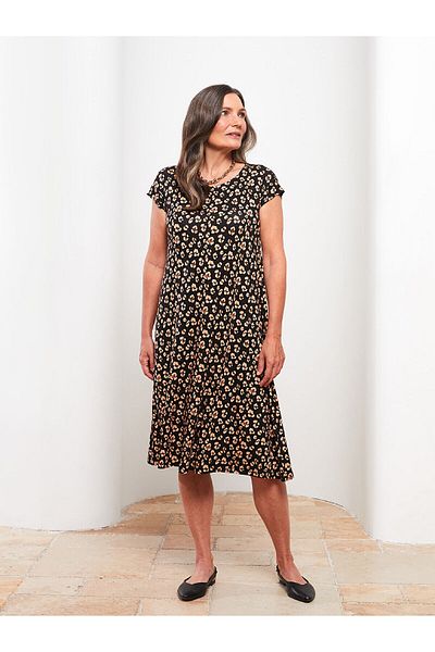 LC Waikiki Crew Neck Patterned Short Sleeve Women's Dress