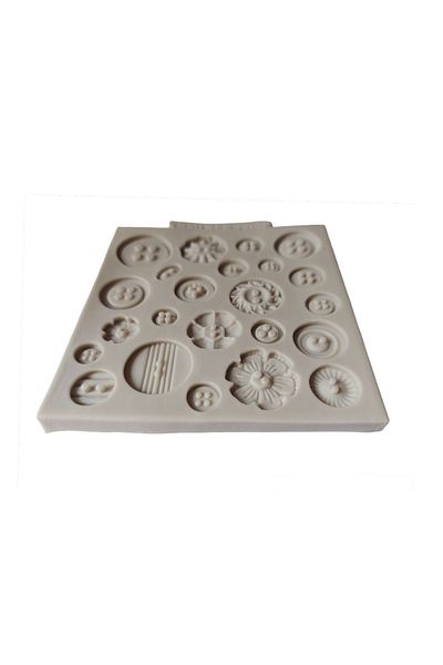 BV Silicone fondant mold, Button mold, Gray, 10 cm, 290COF