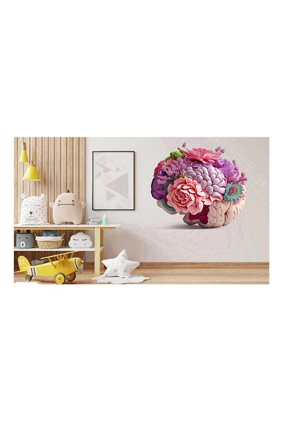 BV Decorative Sticker, Brain with Flowers, Multicolor, 62 cm, 1353STK