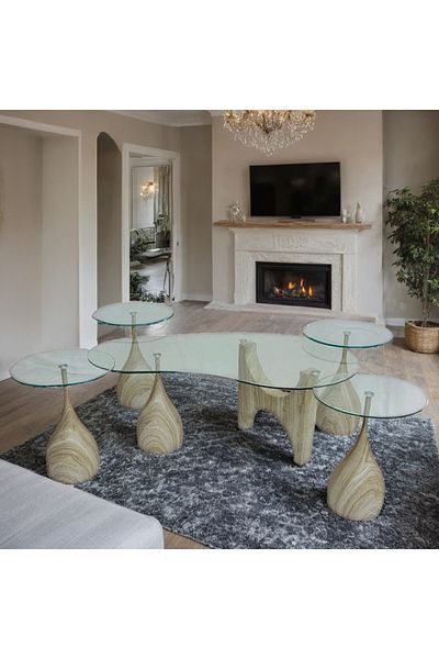 Ch 5-piece glass table set